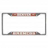 Fan Mat License Plate Frame - NFL Denver Broncos Logo Metal - 15528