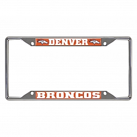 Fan Mat License Plate Frame - NFL Denver Broncos Logo Metal - 15528