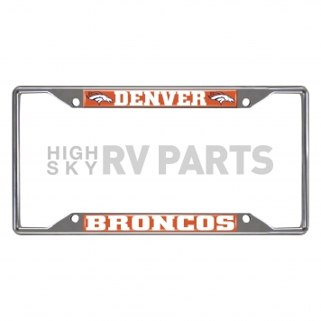 Fan Mat License Plate Frame - NFL Denver Broncos Logo Metal - 15528