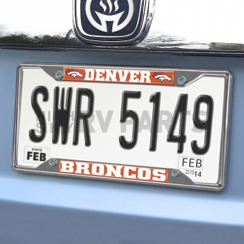 Fan Mat License Plate Frame - NFL Denver Broncos Logo Metal - 15528-1