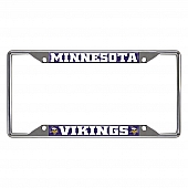 Fan Mat License Plate Frame - NFL Minnesota Vikings Logo Metal - 15529