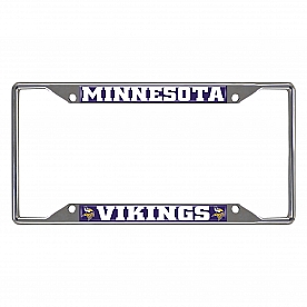 Fan Mat License Plate Frame - NFL Minnesota Vikings Logo Metal - 15529