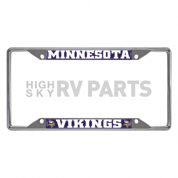 Fan Mat License Plate Frame - NFL Minnesota Vikings Logo Metal - 15529
