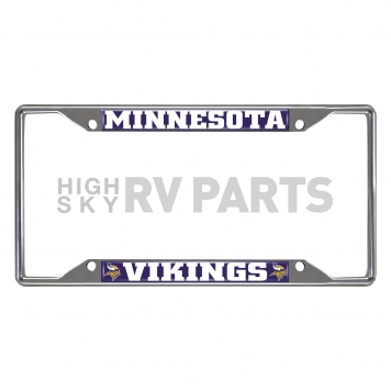 Fan Mat License Plate Frame - NFL Minnesota Vikings Logo Metal - 15529