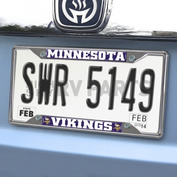 Fan Mat License Plate Frame - NFL Minnesota Vikings Logo Metal - 15529-1