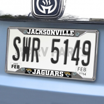 Fan Mat License Plate Frame - NFL Jacksonville Jaguars Logo Metal - 15533-1
