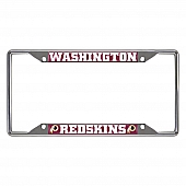 Fan Mat License Plate Frame - NFL Washington Redskins Logo Metal - 15617