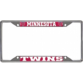 Fan Mat License Plate Frame - MLB Minnesota Twins Logo Metal - 26641