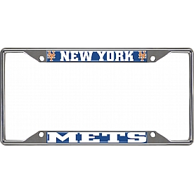 Fan Mat License Plate Frame - MLB New York Mets Logo Metal - 26648