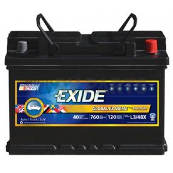 Exide Technologies Battery 12 Volt Top Terminal Location - L3/48X