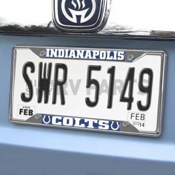 Fan Mat License Plate Frame - NFL Indianapolis Colts Logo Metal - 17214-1