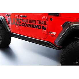 Go Rhino Rocker Panel Guard - Black Round Tube Powder Coated Steel - FS4506T