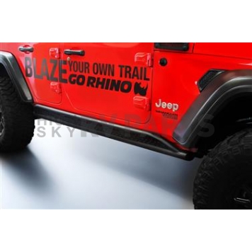 Go Rhino Rocker Panel Guard - Black Round Tube Powder Coated Steel - FS4506T