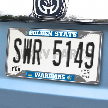 Fan Mat License Plate Frame - NBA Golden State Warriors Logo Metal - 20409-1