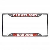Fan Mat License Plate Frame - NFL Cleveland Browns Logo Metal - 21370