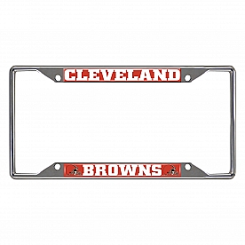 Fan Mat License Plate Frame - NFL Cleveland Browns Logo Metal - 21370