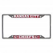 Fan Mat License Plate Frame - NFL Kansas City Chiefs Logo Metal - 21376