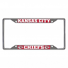 Fan Mat License Plate Frame - NFL Kansas City Chiefs Logo Metal - 21376
