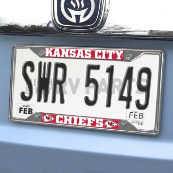 Fan Mat License Plate Frame - NFL Kansas City Chiefs Logo Metal - 21376-1