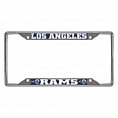 Fan Mat License Plate Frame - NFL Los Angeles Rams Logo Metal - 21381