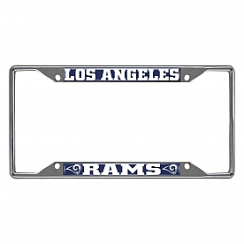 Fan Mat License Plate Frame - NFL Los Angeles Rams Logo Metal - 21381