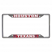 Fan Mat License Plate Frame - NFL Houston Texans Logo Metal - 21531