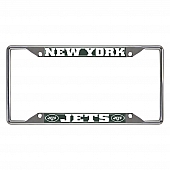 Fan Mat License Plate Frame - NFL New York Jets Logo Metal - 21569