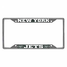 Fan Mat License Plate Frame - NFL New York Jets Logo Metal - 21569