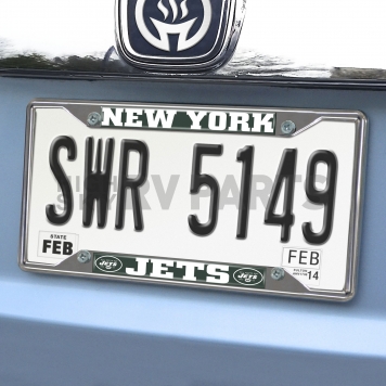Fan Mat License Plate Frame - NFL New York Jets Logo Metal - 21569-1
