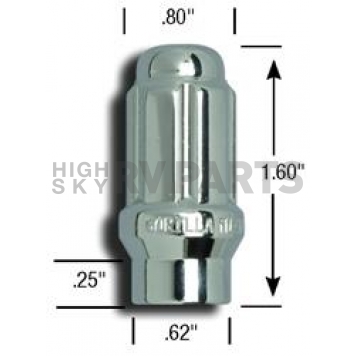 Gorilla Wheel Installation Kit 5 Lug Kit 12x1.25 Chrome Plated - 21123ET