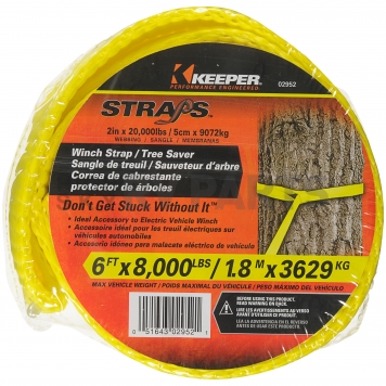Keeper Corporation Winch Hook Strap Yellow - 02952-1