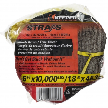 Keeper Corporation Winch Hook Strap Yellow - 02953-1