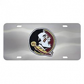 Fan Mat License Plate - Florida State University Logo Stainless Steel - 24523