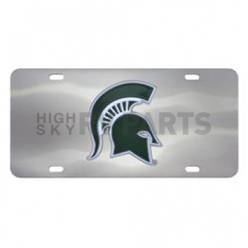 Fan Mat License Plate - Michigan State University Logo Stainless Steel - 24524