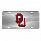 Fan Mat License Plate - University Of Oklahoma Logo Stainless Steel - 24527