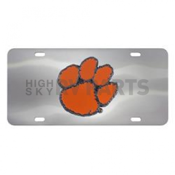 Fan Mat License Plate - Clemson University Logo Stainless Steel - 24529
