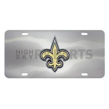 Fan Mat License Plate - NFL - New Orleans Saints Logo Stainless Steel - 24535