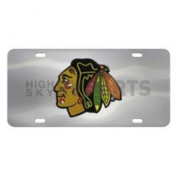 Fan Mat License Plate - NHL - Chicago Blackhawks Logo Stainless Steel - 24536