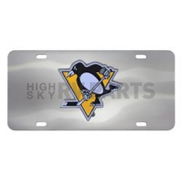 Fan Mat License Plate - NHL - Pittsburgh Penguins Logo Stainless Steel - 24537