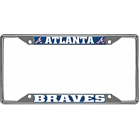 Fan Mat License Plate Frame - MLB Atlanta Braves Logo Metal - 26503