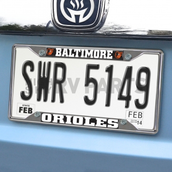 Fan Mat License Plate Frame - MLB Baltimore Orioles(Cartoon) Logo Metal - 26513-1