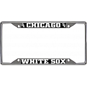 Fan Mat License Plate Frame - MLB Chicago White Sox Logo Metal - 26544