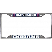 Fan Mat License Plate Frame - MLB Cleveland Indians Logo Metal - 26564