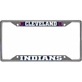 Fan Mat License Plate Frame - MLB Cleveland Indians Logo Metal - 26564