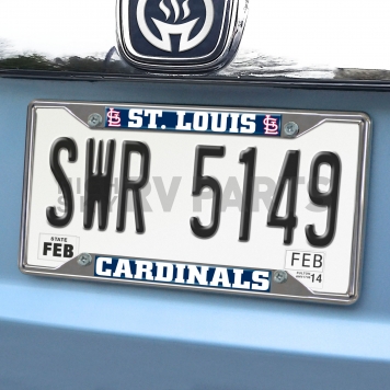 Fan Mat License Plate Frame - MLB St Louis Cardinals Logo Metal - 26720-1