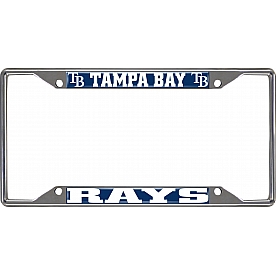 Fan Mat License Plate Frame - MLB Tampa Bay Rays Logo Metal - 26730