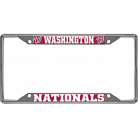 Fan Mat License Plate Frame - MLB Washington Nationals Logo Metal - 26753