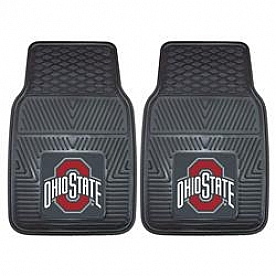 Fan Mat Floor Mat - Universal Fit Black Vinyl Set of 2 - 7924