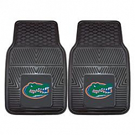 Fan Mat Floor Mat - Universal Fit Black Vinyl Set of 2 - 8745