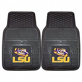 Fan Mat Floor Mat - Universal Fit Black Vinyl Set of 2 - 8747